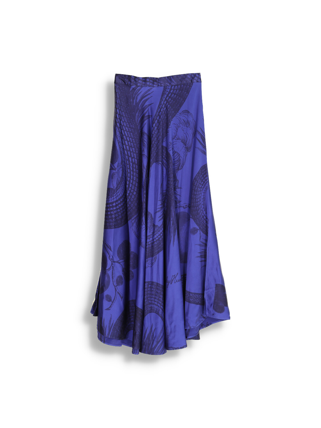 friendly hunting Skirt Nipigon Long Garden Eden - silk midi skirt with print design purple L