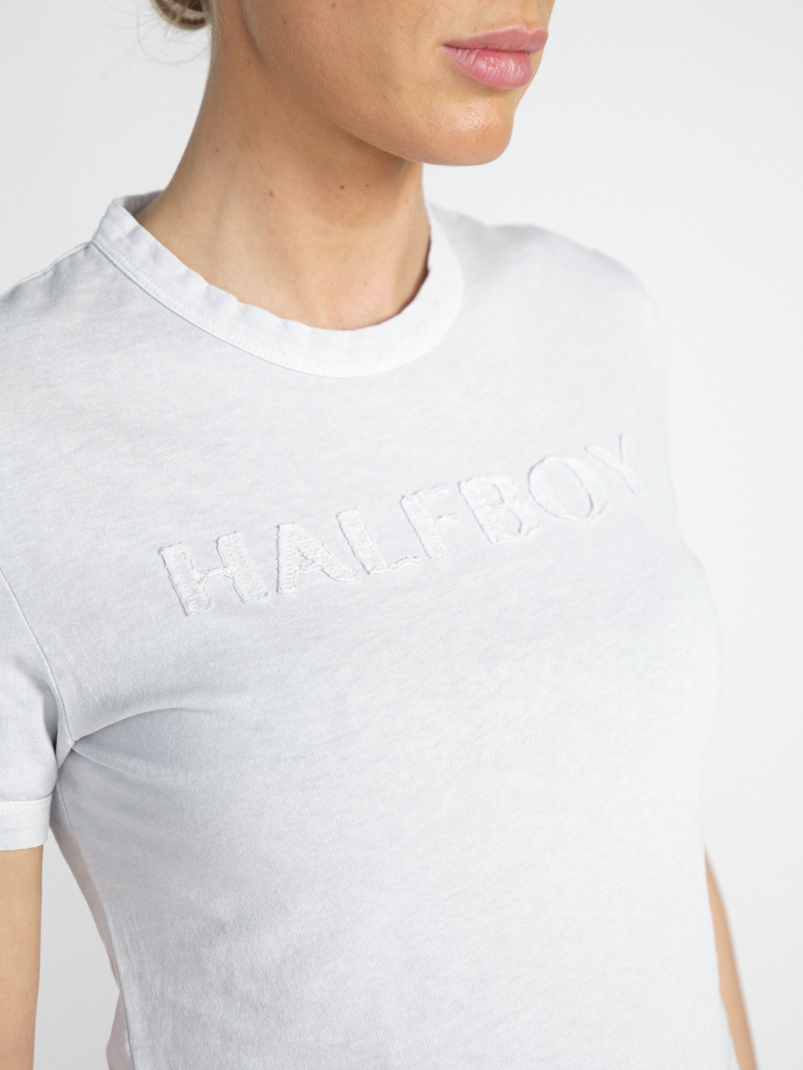 Halfboy Baby Tee - T-shirt in cotone con logo   grigio S