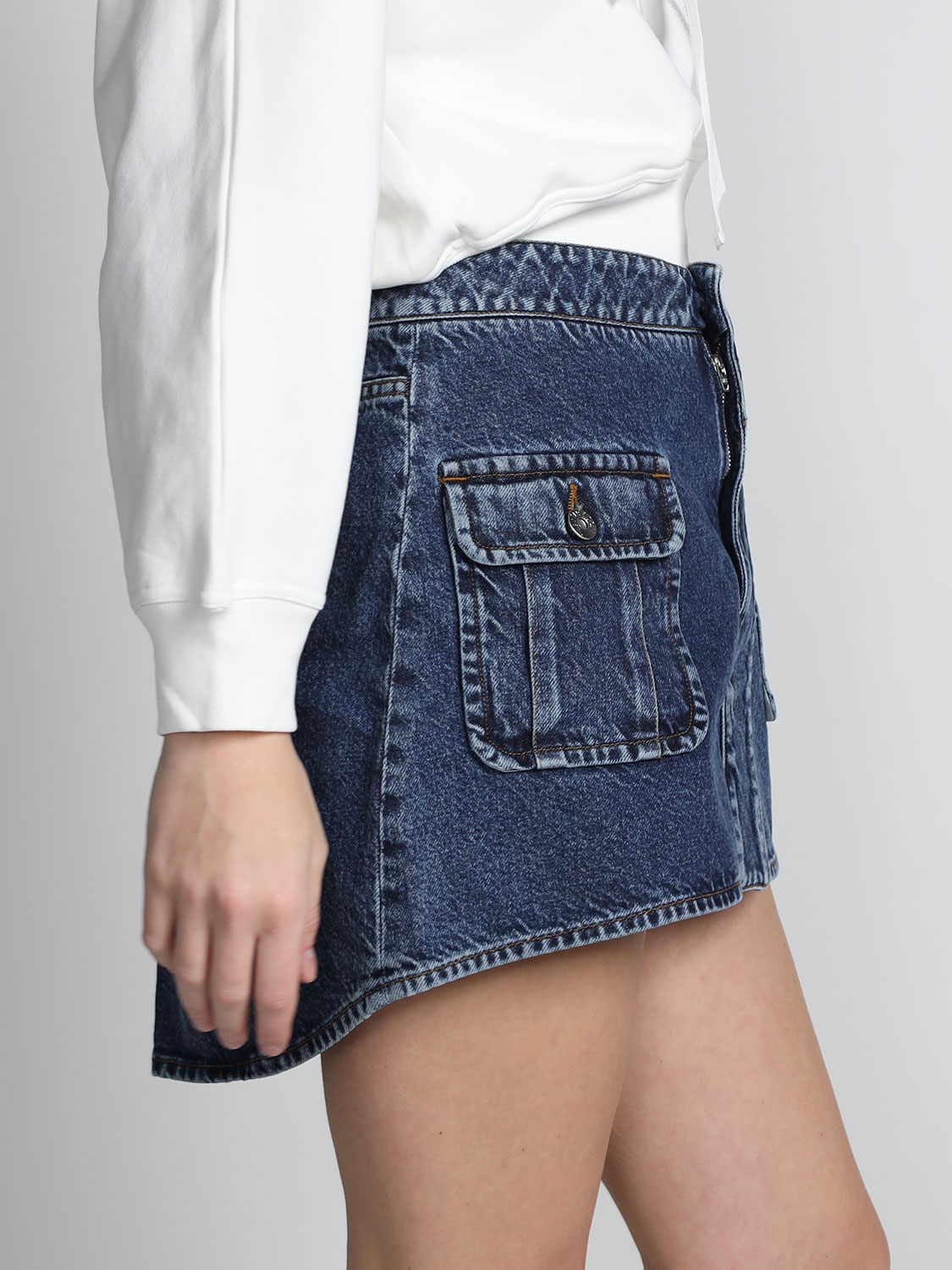 JW Anderson Denim mini skirt with patch pockets  36 blue