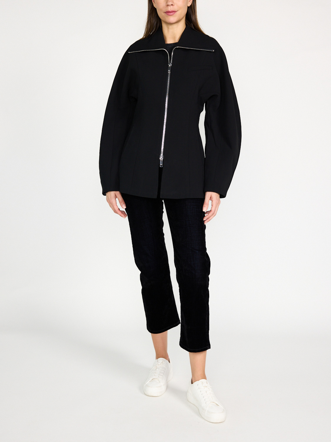 Ganni Figure-hugging jacket with zipper  black 34