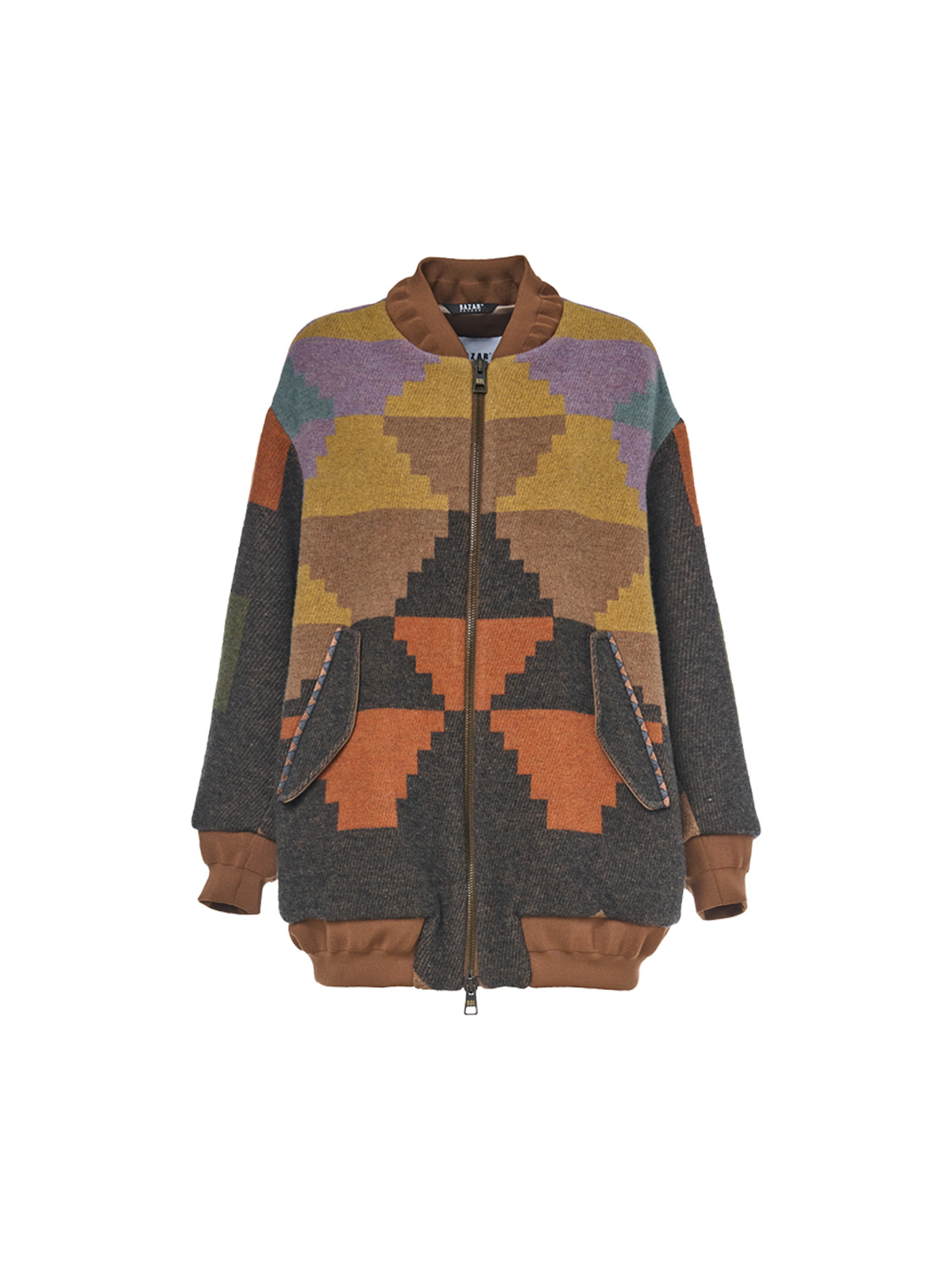 Bazar Deluxe Oversized bomber jacket with a graphic pattern  multi 34