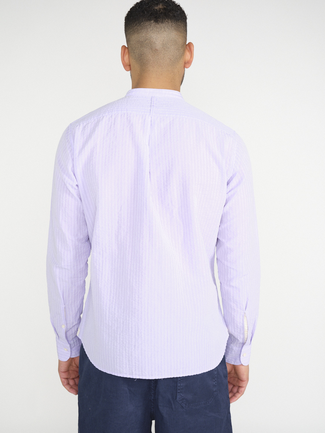 Tintoria Mattei 954 Camicia in cotone e lino  viola 40