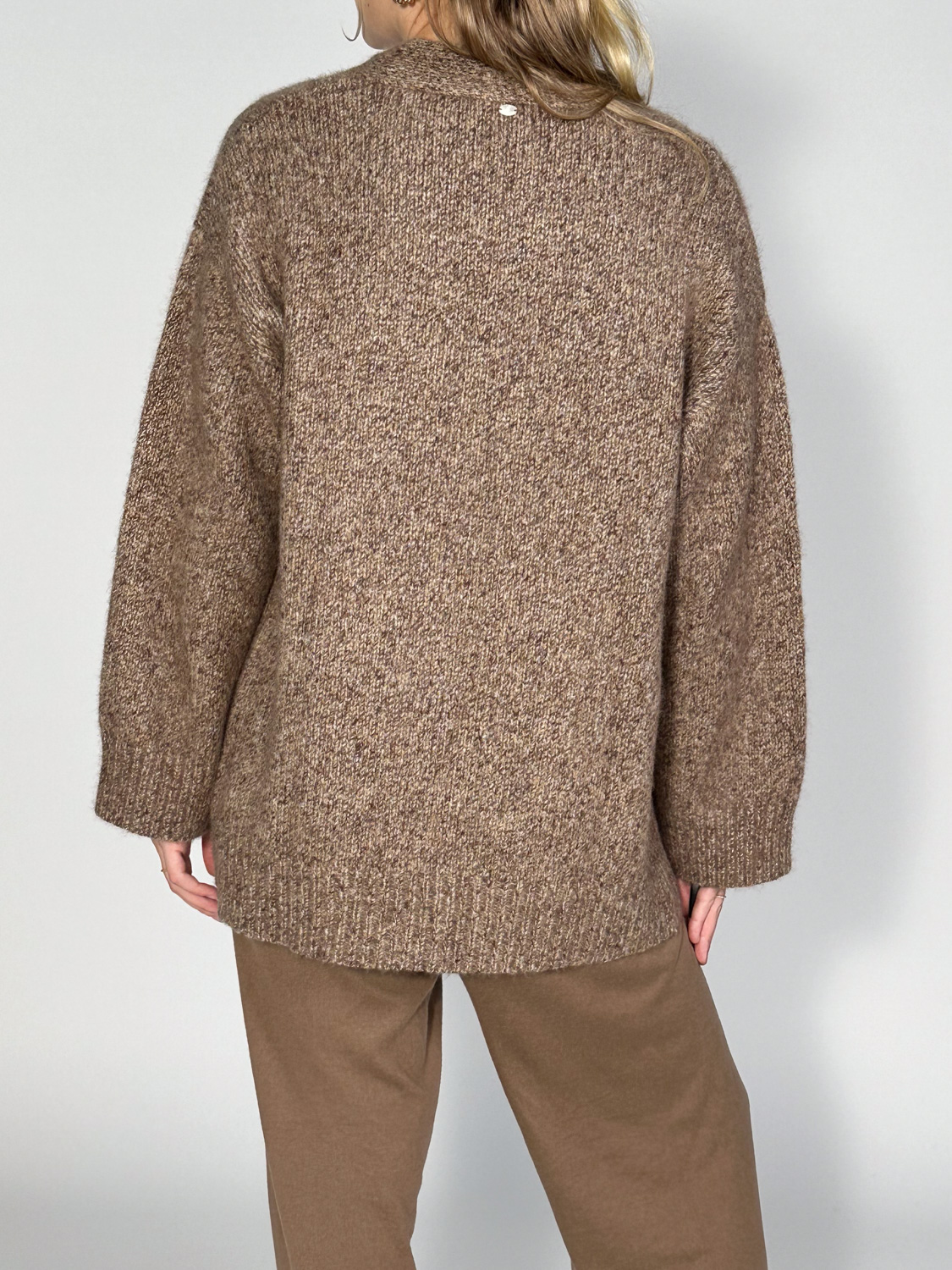 friendly hunting Sencillo Amara – Mottled cashmere blend cardigan  brown S