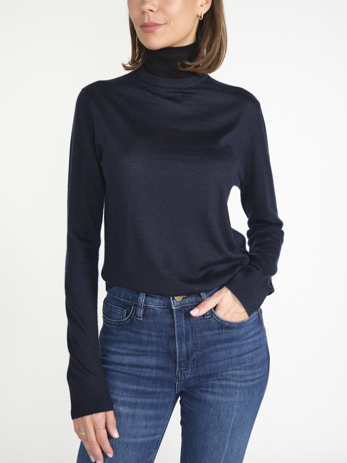 Lisa Yang Marina - Cashmere turtleneck sweater   marine 38