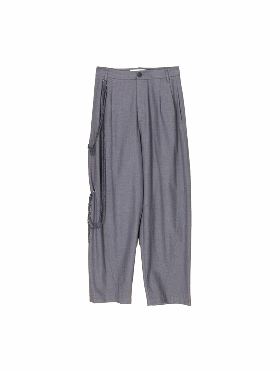 Darkpark Striped Lurex wide-leg trousers with chain decoration  grey 34