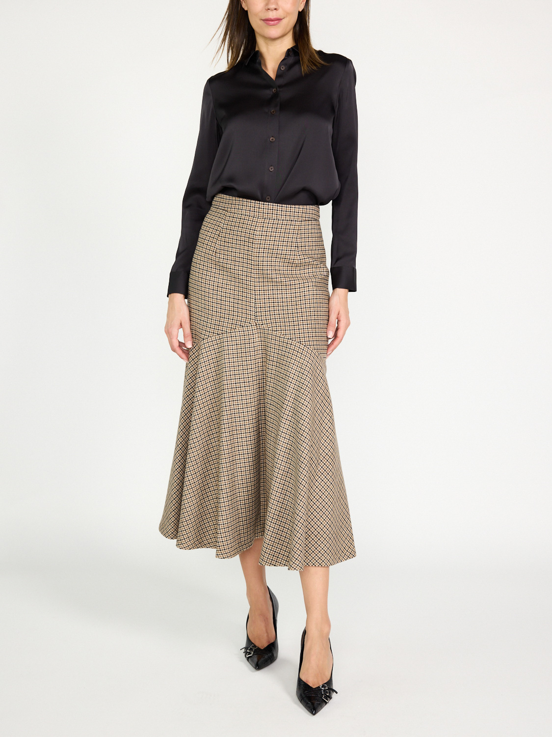 Patou Skirt with flared hem brown 36