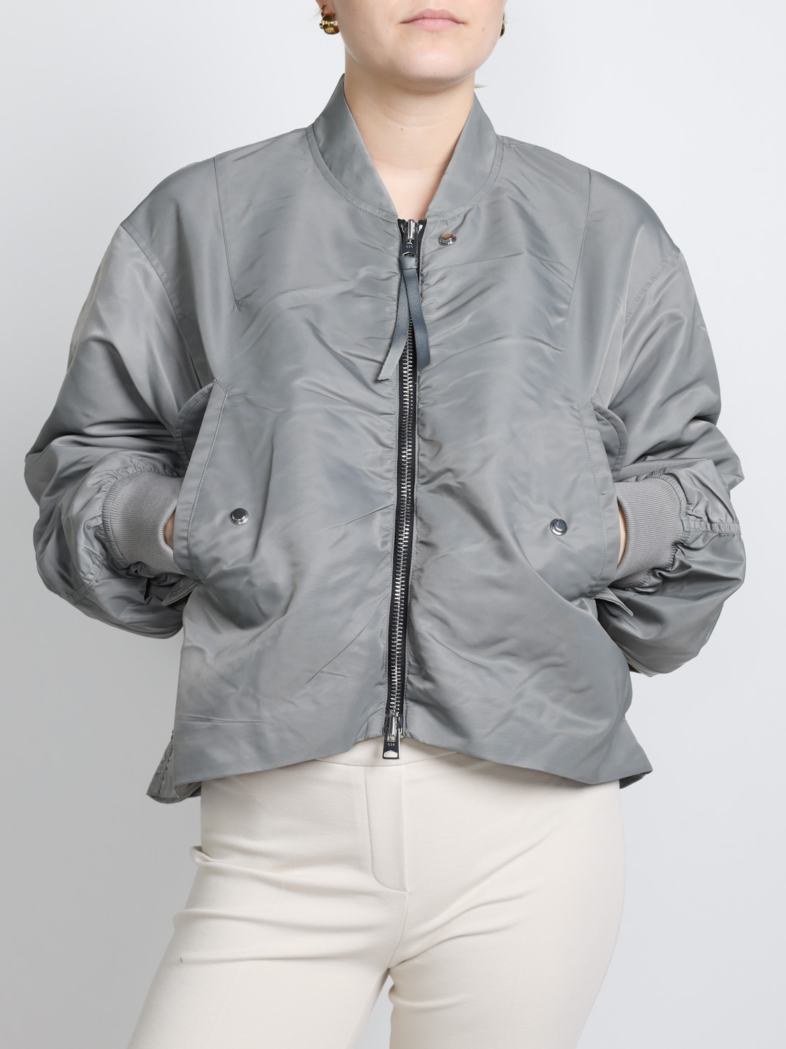 Shoreditch Ski Club Skylar Bomber – oversized jacket  grey S