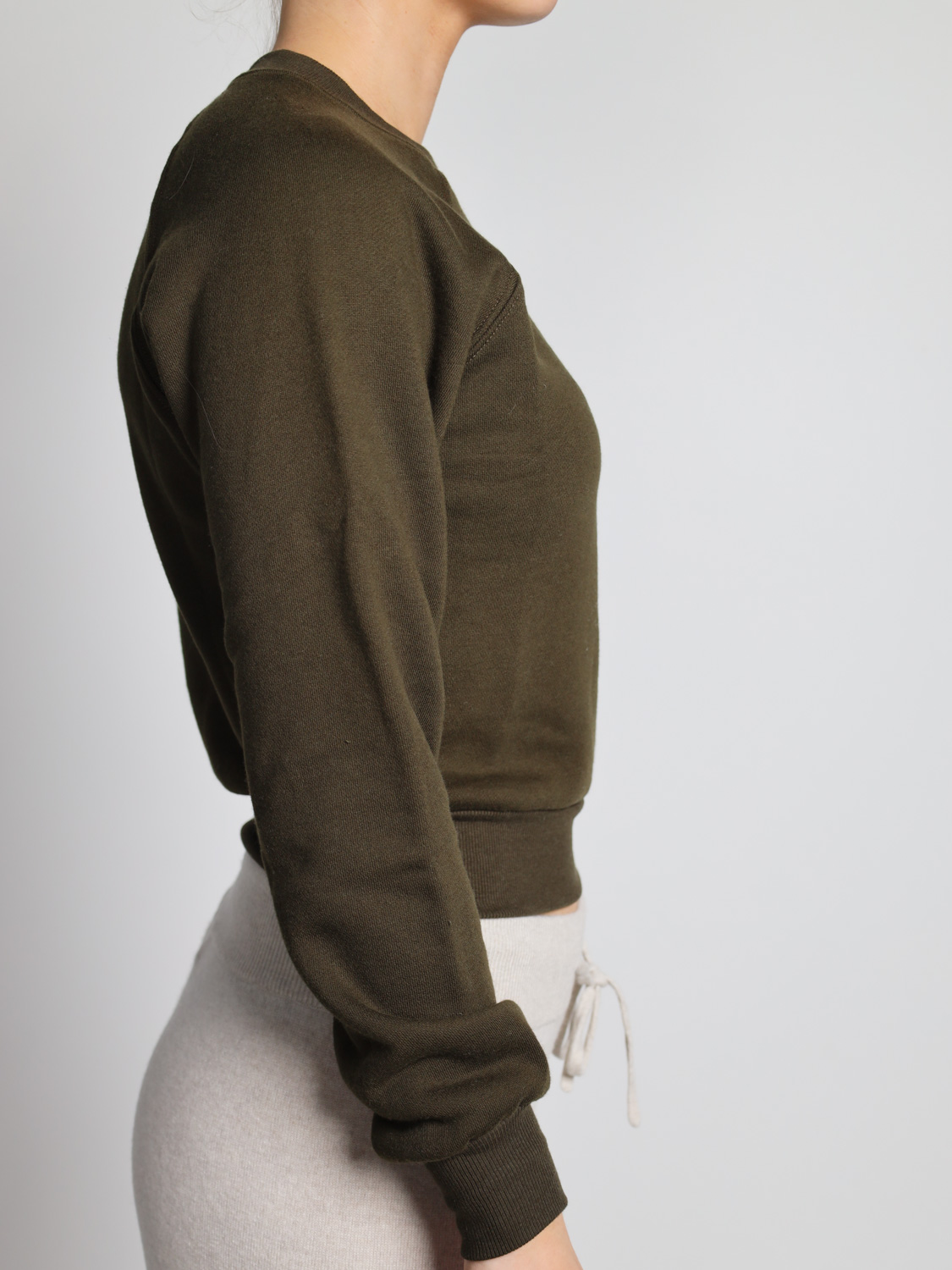 Eterne Shrunken - Sweatshirt with embroidered logo    khaki XS