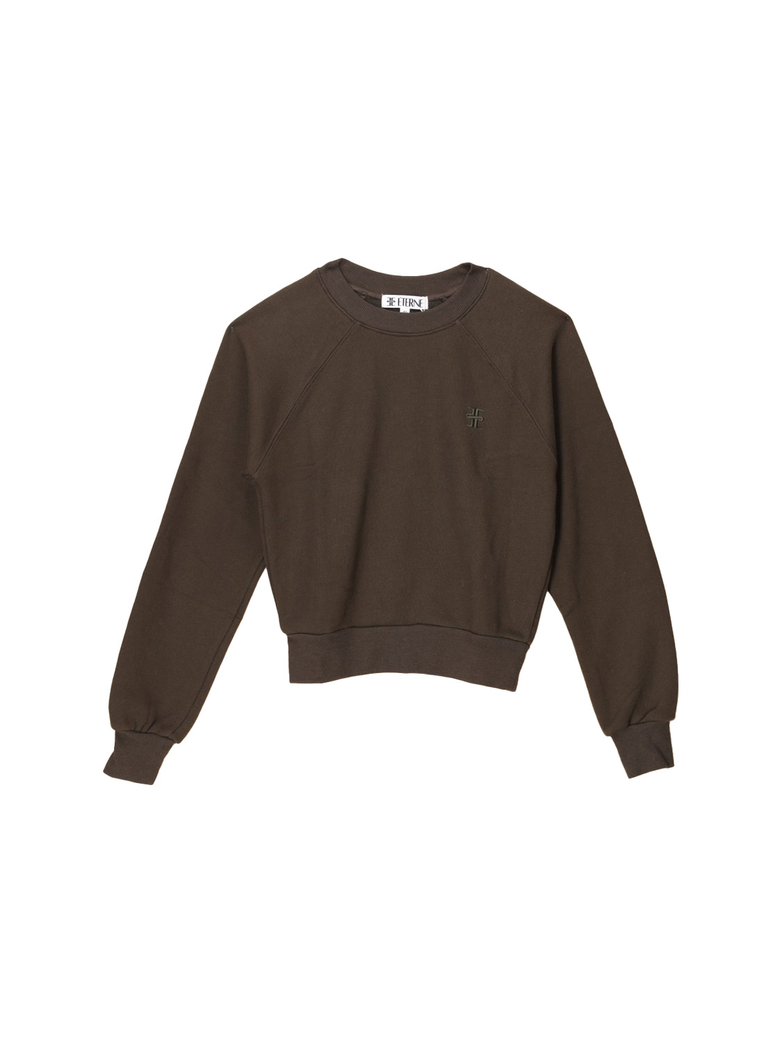 Eterne Shrunken - Sweatshirt with embroidered logo    khaki XS