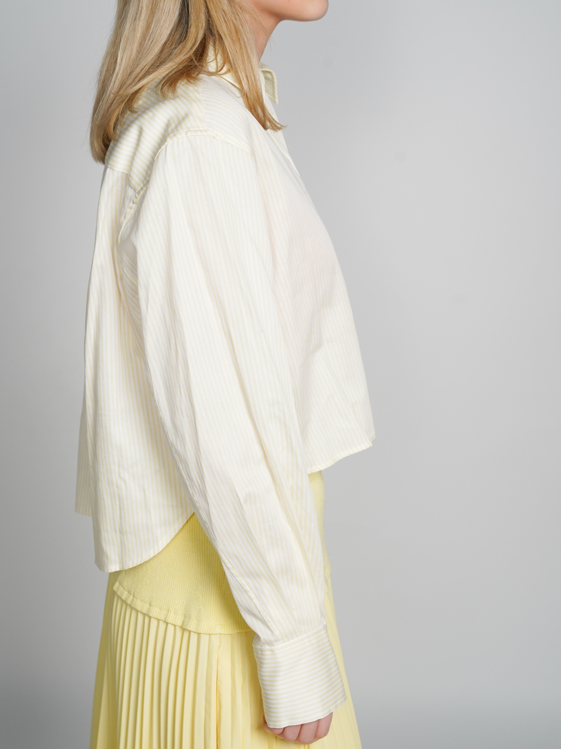 Simkhai Renata L/S - striped shirt  yellow XS