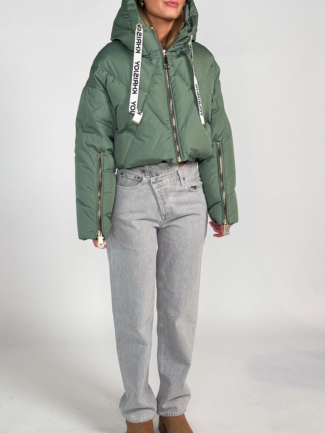 khrisjoy Khris Crop Iconic cropped down jacket  hellgrün XS/S