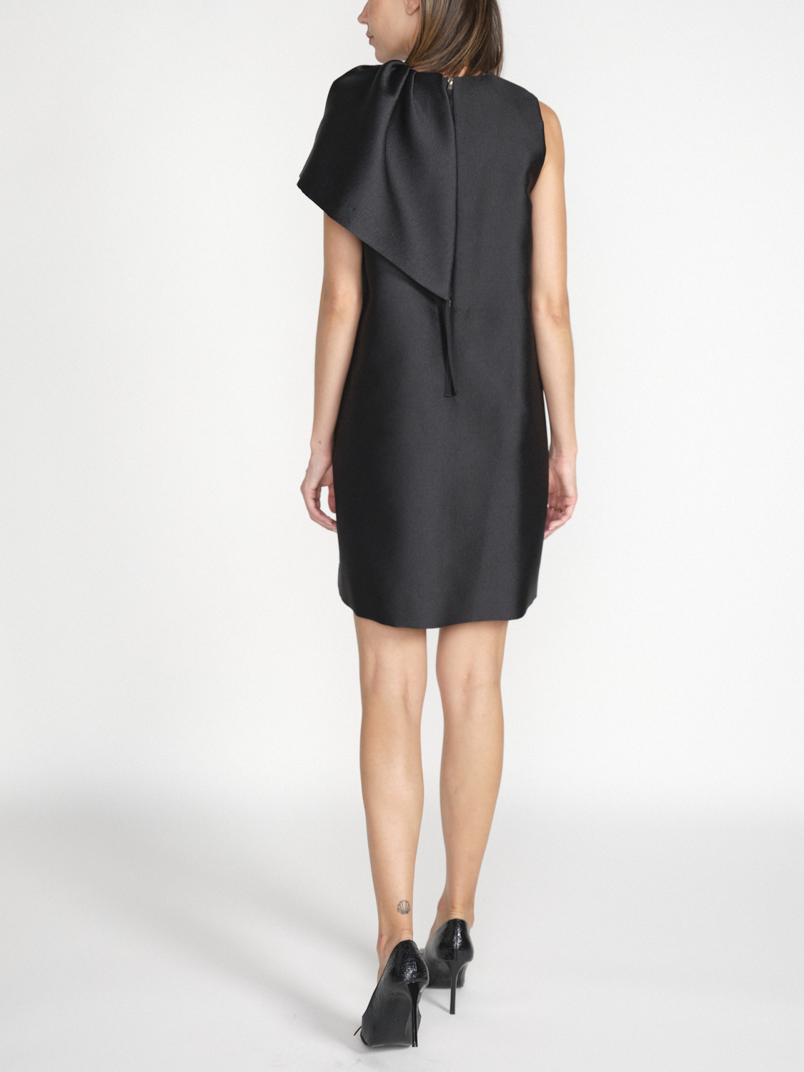 Sly010 Leandra - mini dress with draped shoulder  black 38