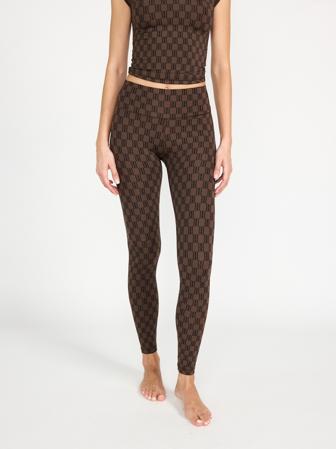 By Malene Birger Polene monogram print leggings  brown S