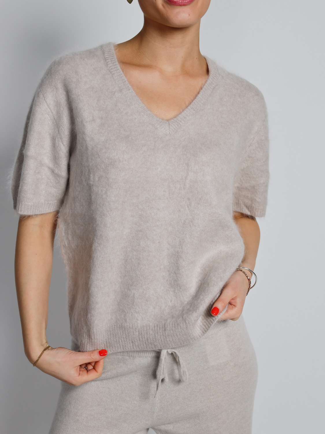 Lisa Yang Lovisa - Shirt aus brushed Cashmere beige XS/S