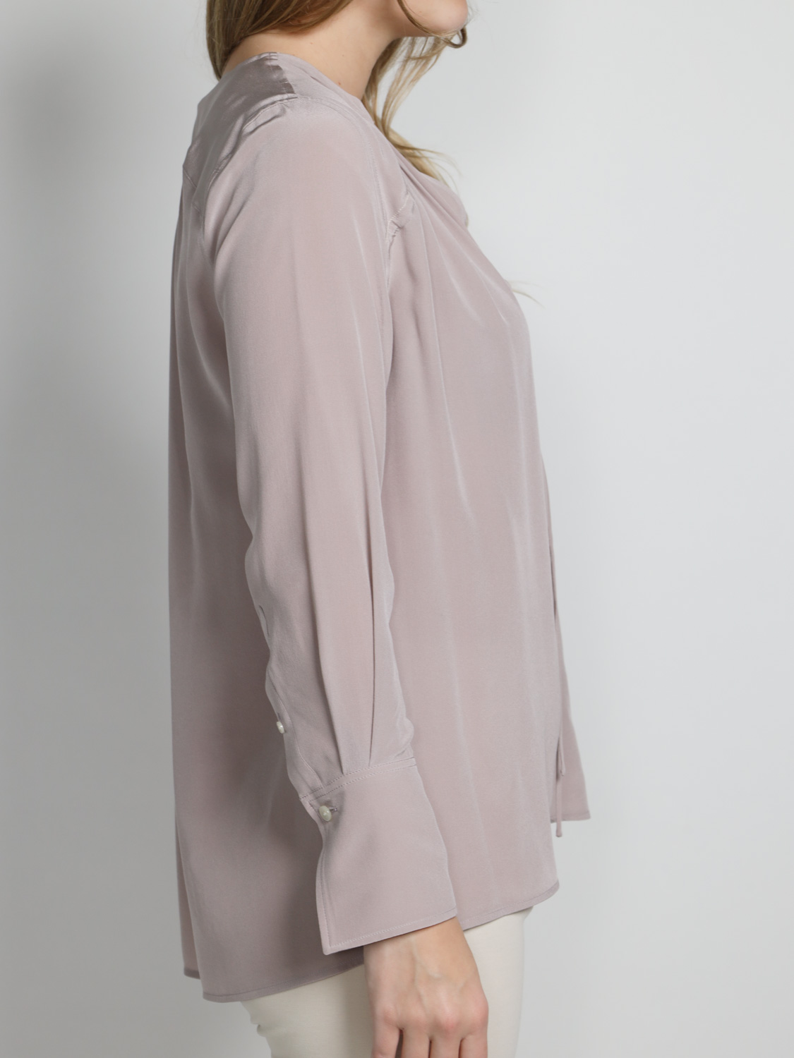 Victoria Beckham Gathered Tie – Seiden-Bluse  rosa 36