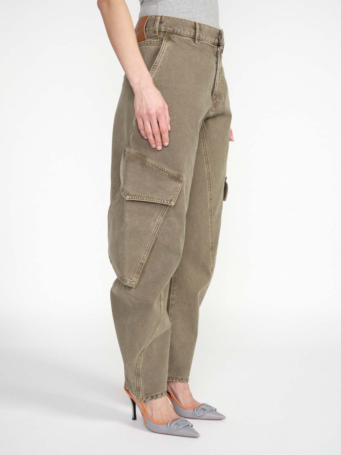 JW Anderson Twisted Cargo - Pantaloni cargo in cotone khaki 26