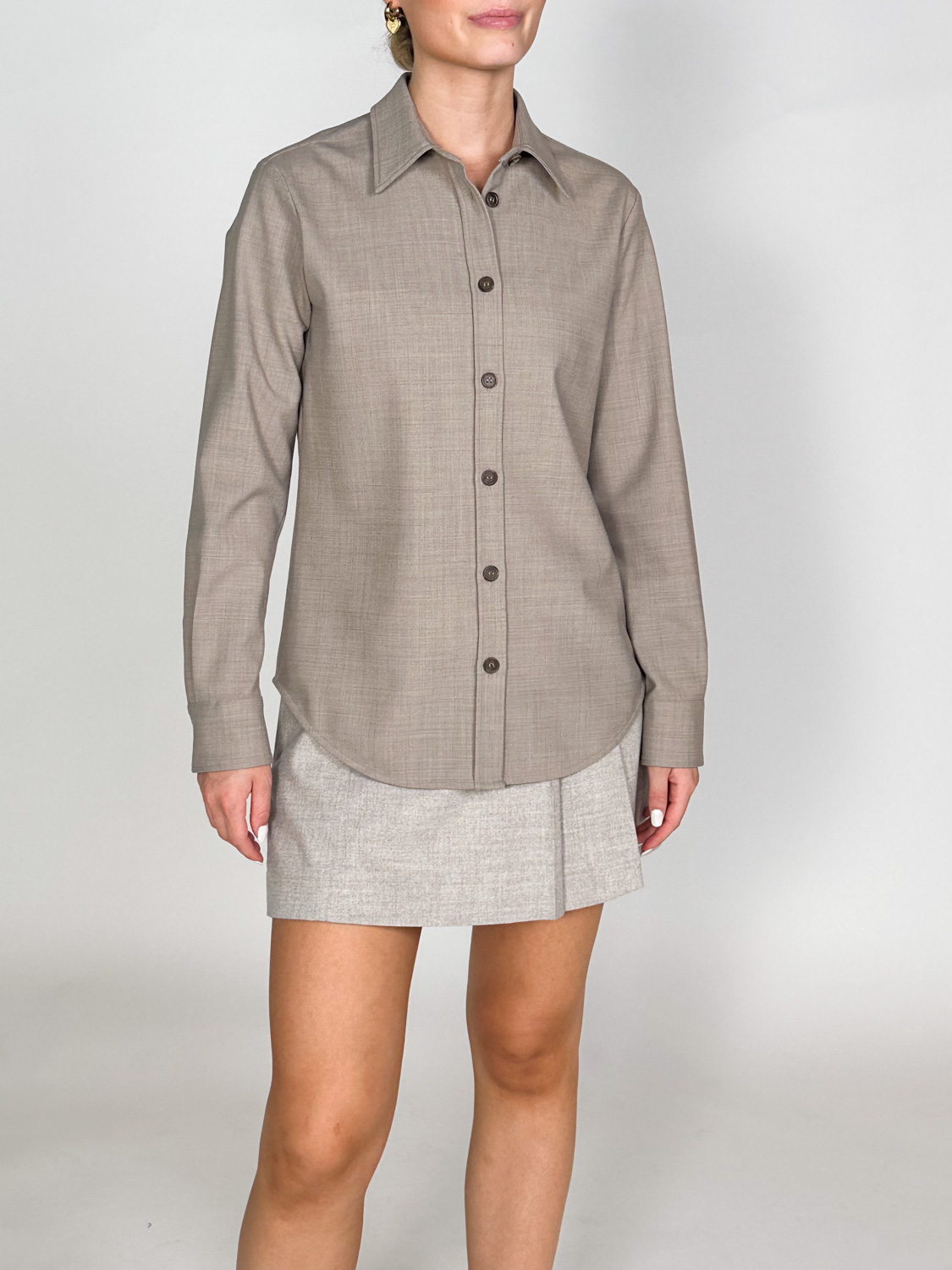 Lorena Antoniazzi Classic shirt with a tailored cut  grey 34