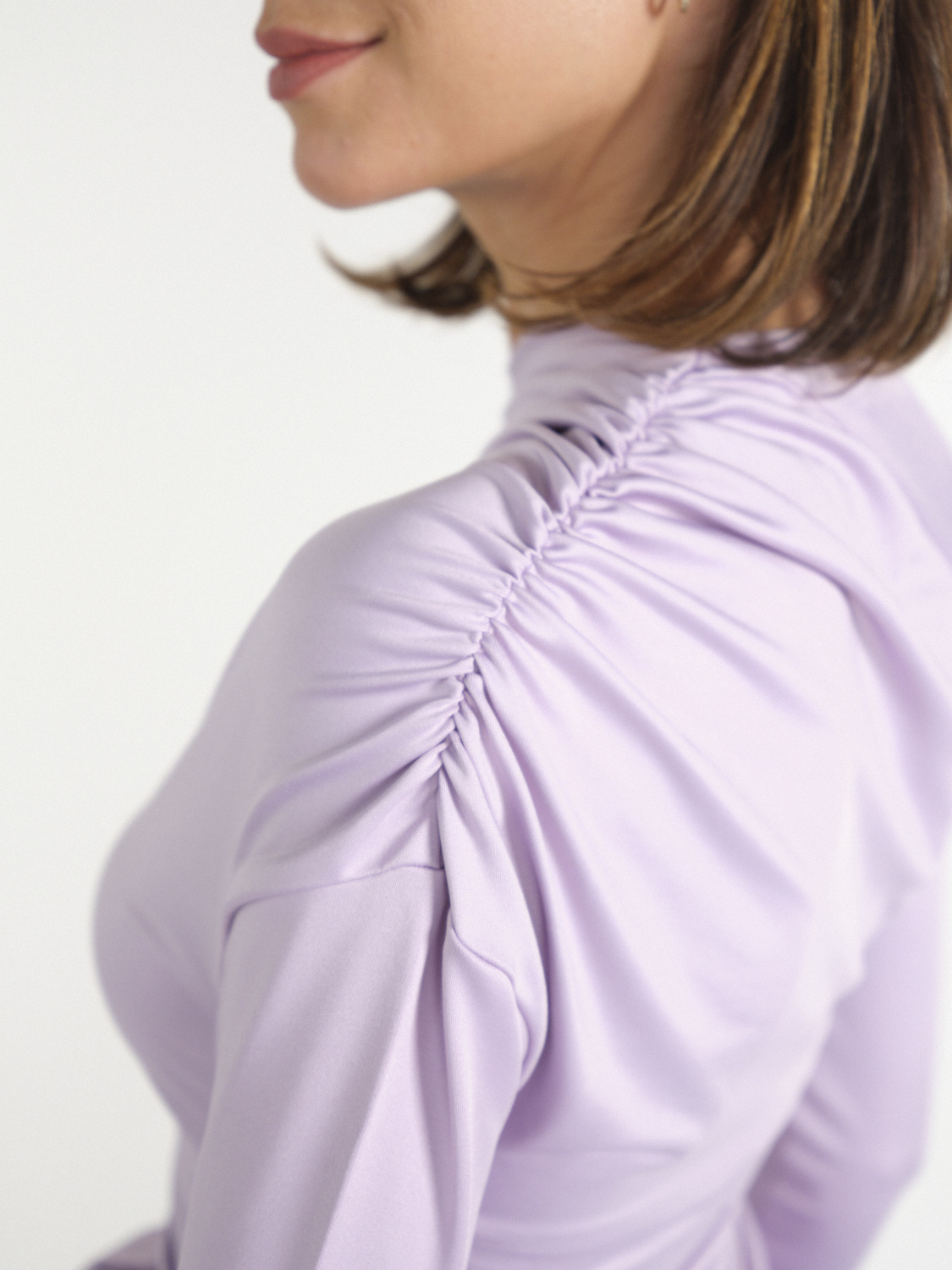 Victoria Beckham Asymmetrische Bluse mit Raffungen   morado 34