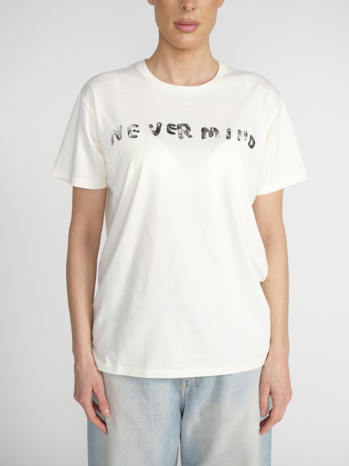 R13 Nevermind printed cotton shirt  creme S