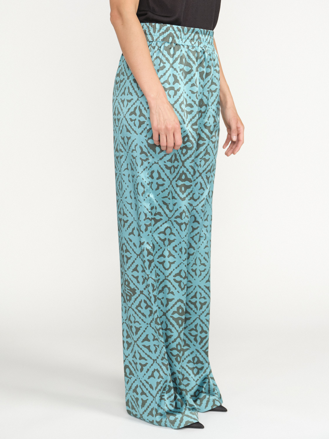 friendly hunting Pants Amal Eyes of Marrakesh - silk print pants blue L