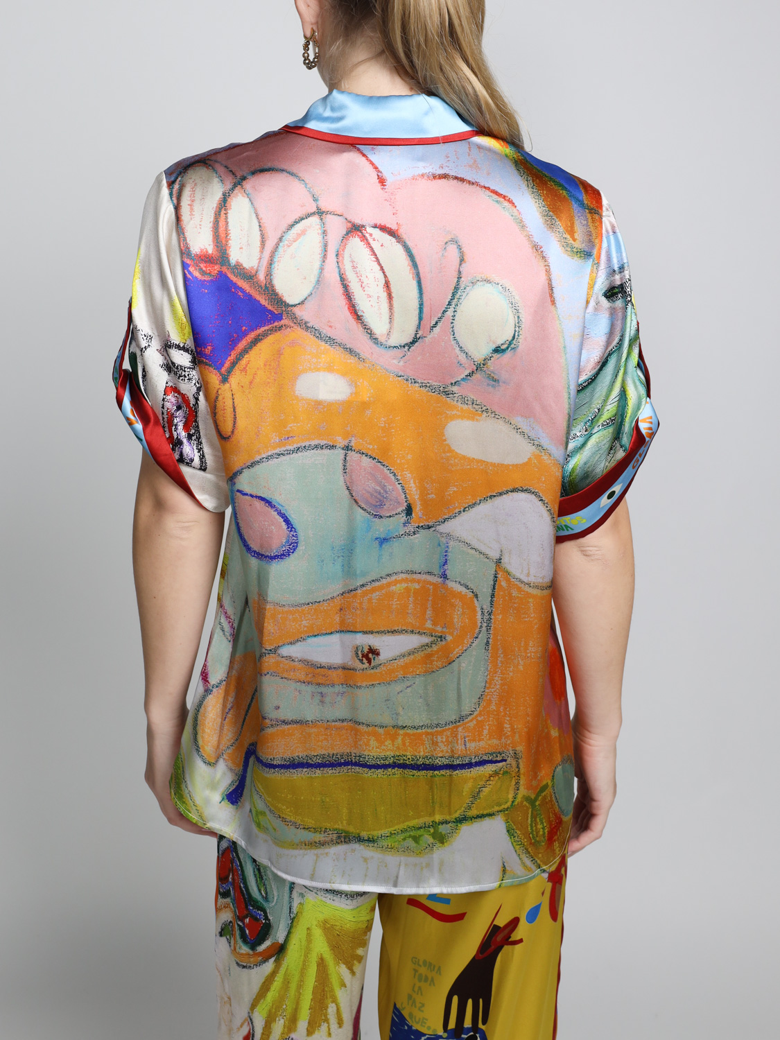 Alemais La Charrasca – silk blouse with artwork design  multi 36