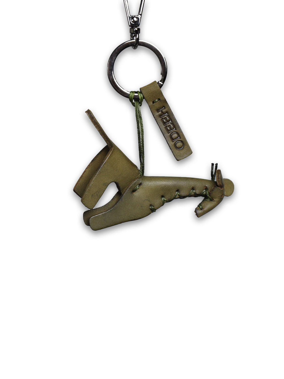 Odeeh Leather key ring green One Size