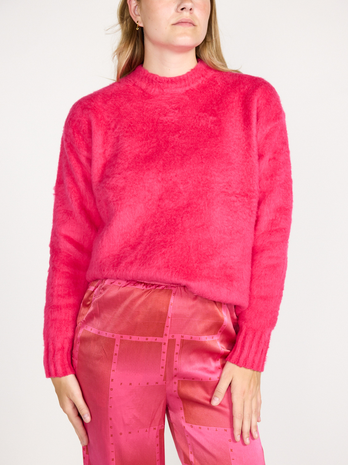 Roberto Collina Girocollo Brushed Pullover   rosa XS