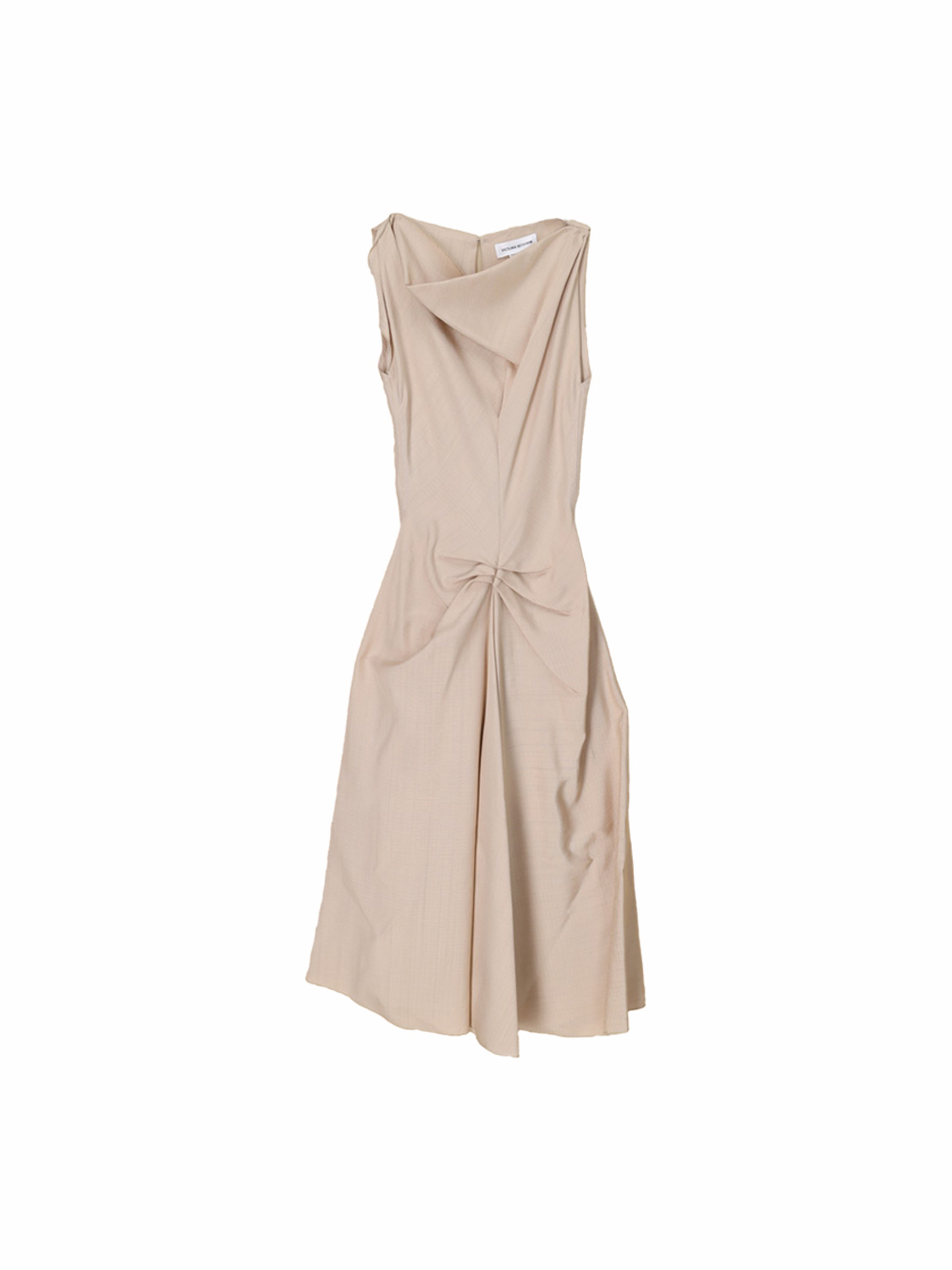 Victoria Beckham Deconstructed – Strukturiertes Kleid mit gerafften Details   beige 34