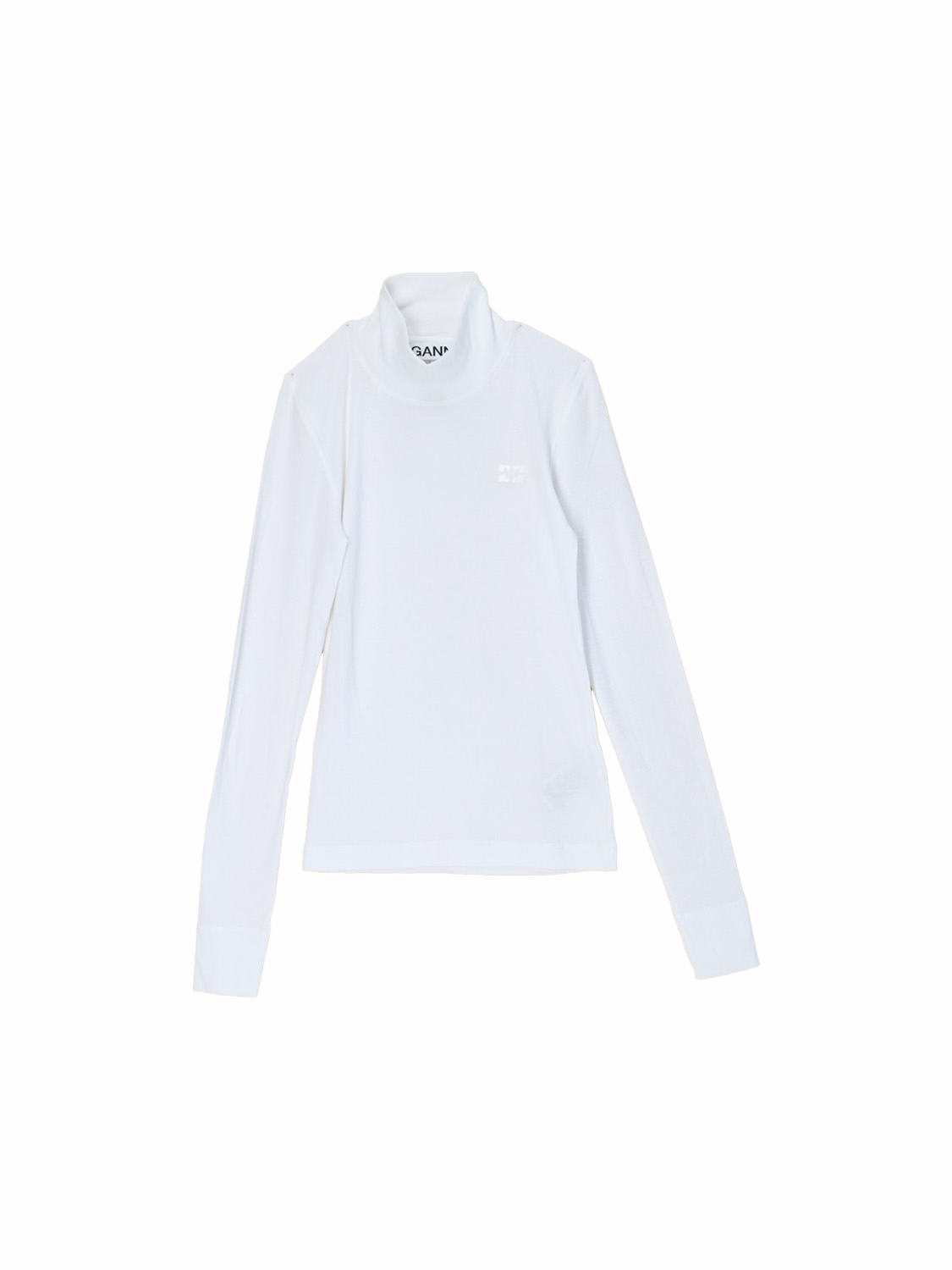 Ganni Baumwoll-Longsleeve bianco XS