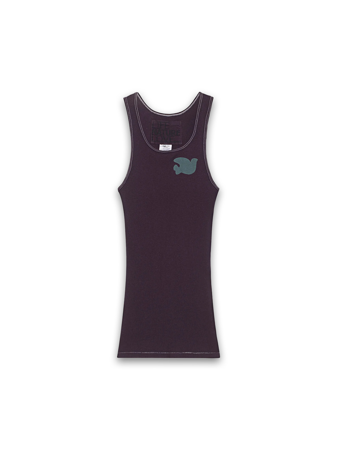 Free City Ribbed tank top with back print  bordeaux XS/S