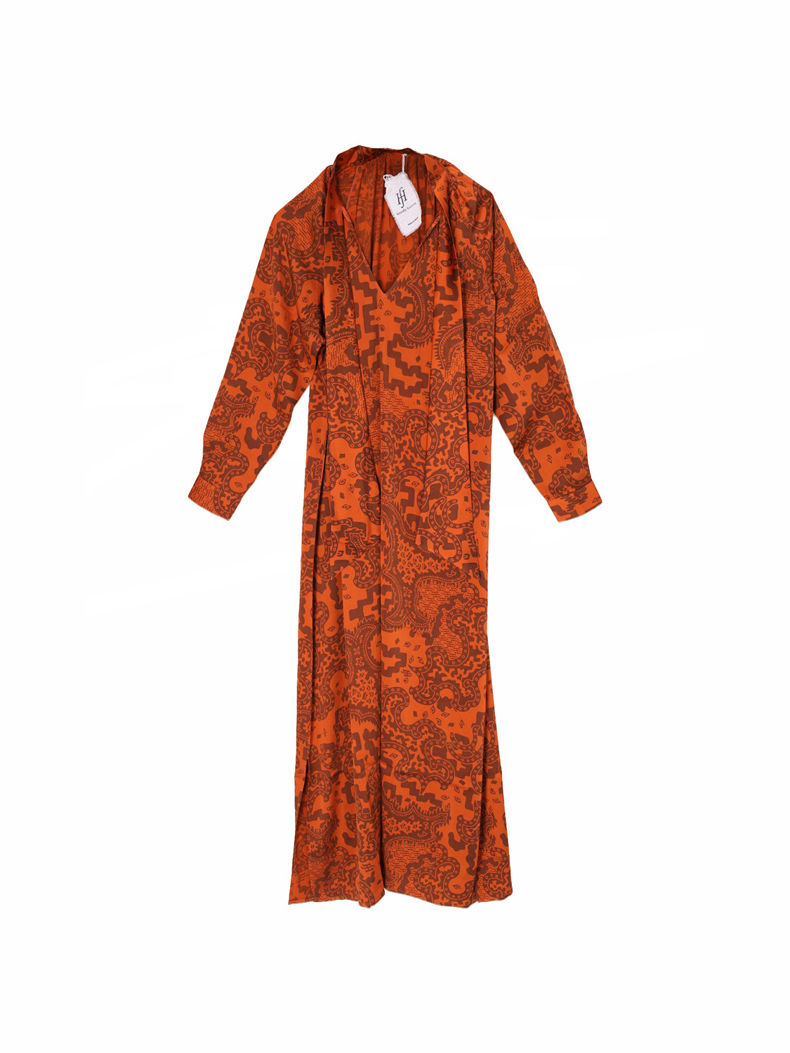 friendly hunting Dress with print orange XS