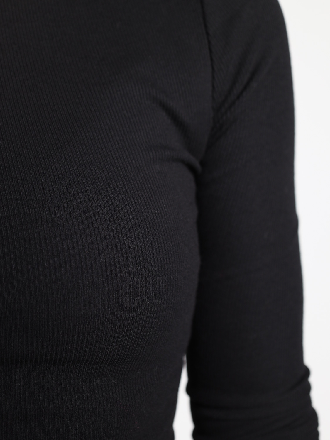 Eterne Longsleeve Shirt mit Rippenstrick   schwarz S