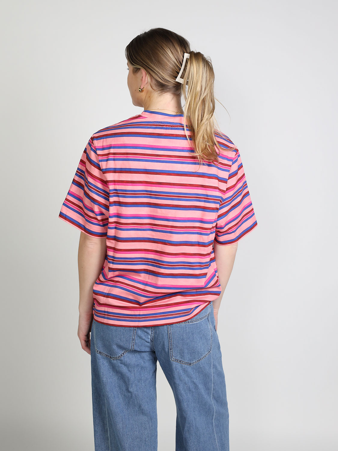 Khrisjoy Celeste Stripes Tee – T-Shirt mit Streifendesign   rose S