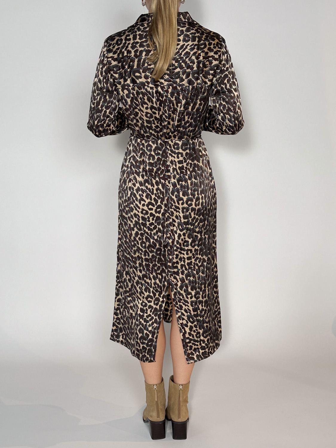 friendly hunting Sapor Cheetah – Midikleid aus Seide mit Animal-Print   braun M