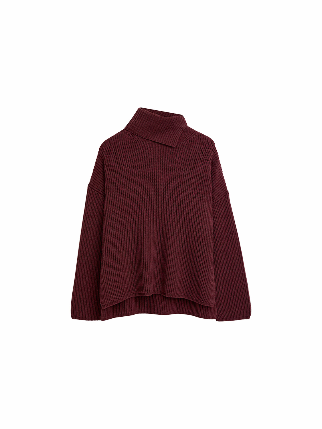 Joseph Rolllkragenpullover aus Merinowolle und Kaschmirseide  bordeaux  XS