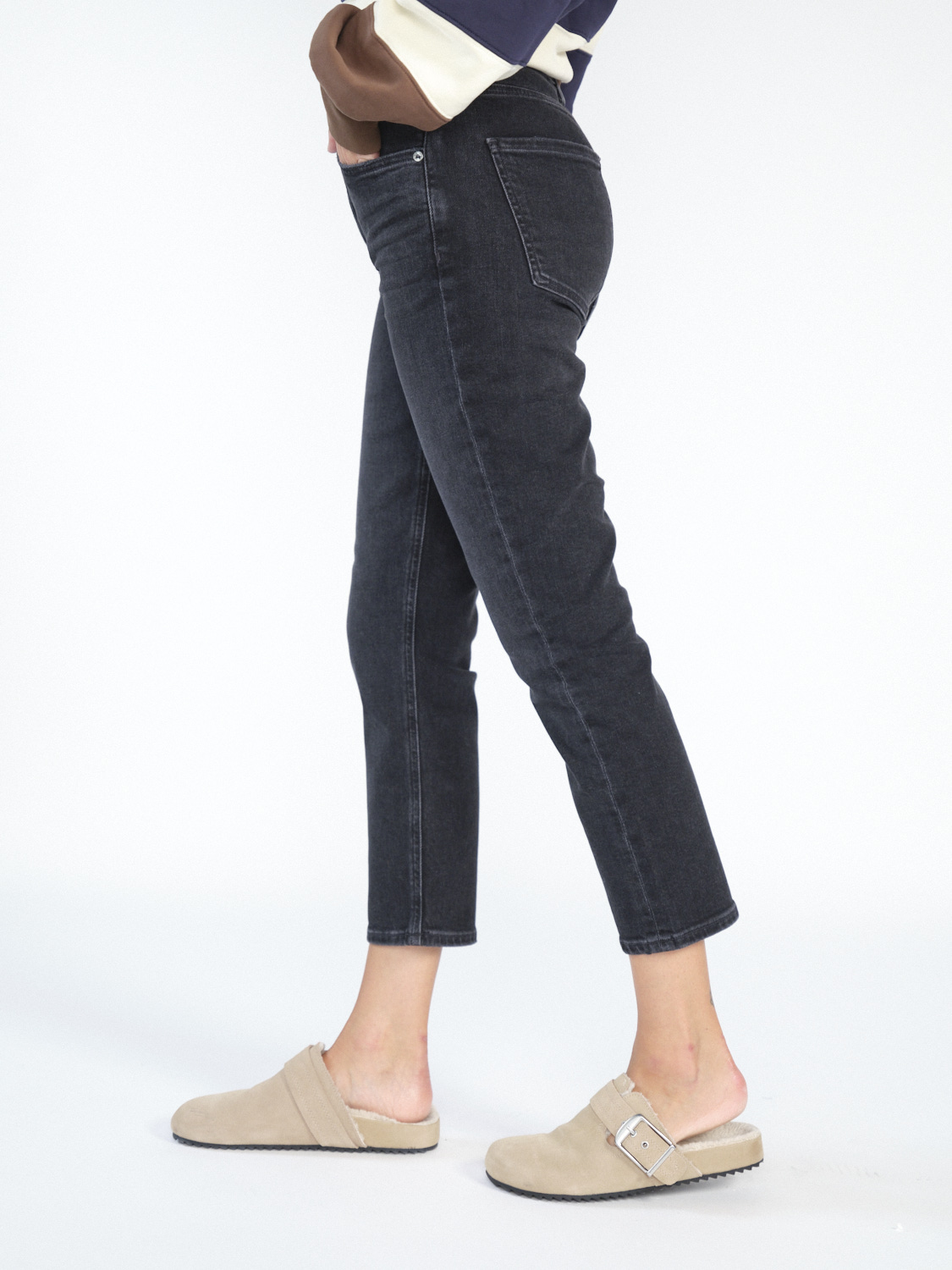 Agolde Riley Crop – High-Rise Jeans   gris 25