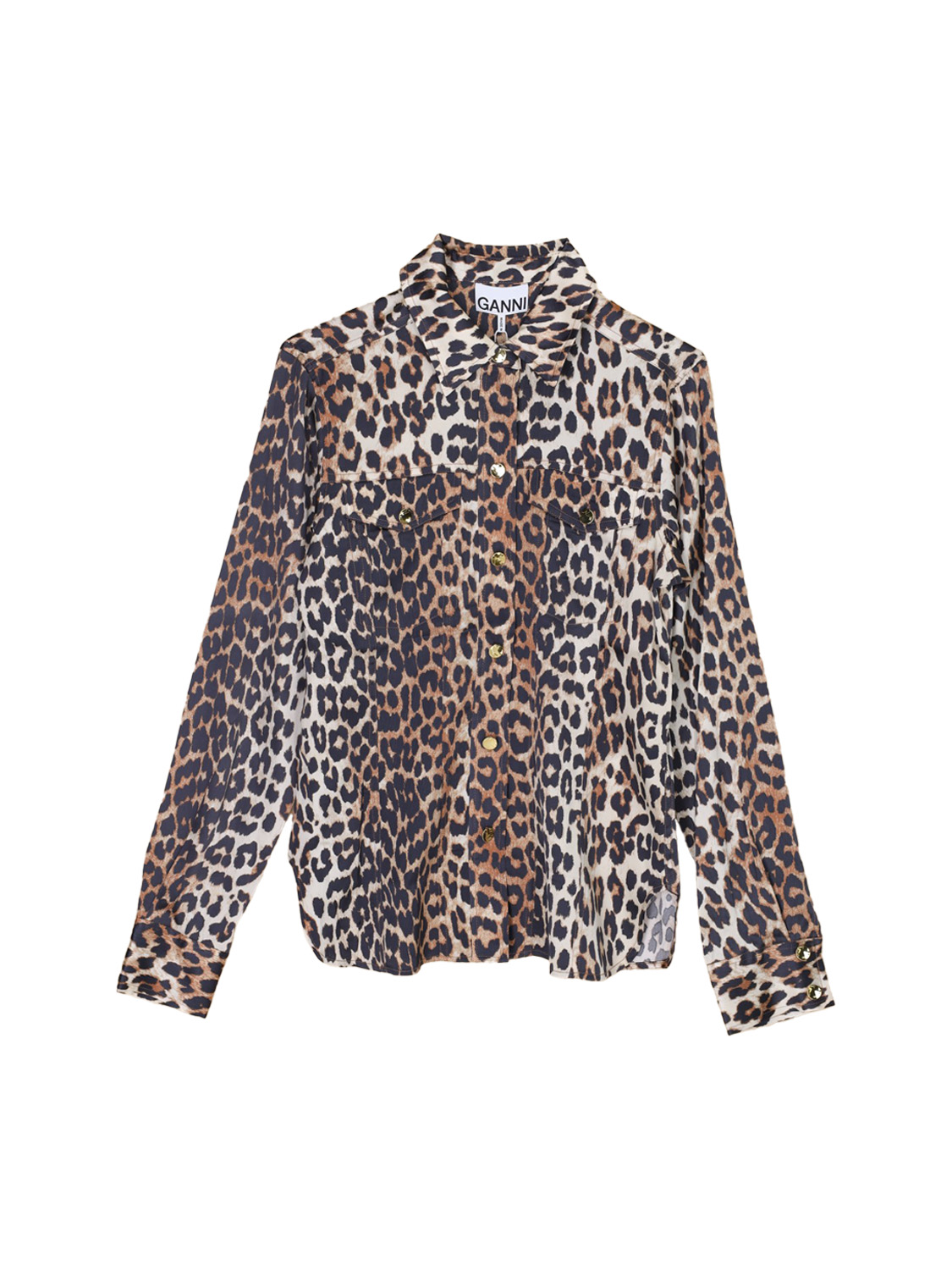 Printed satin – leopard blouse 