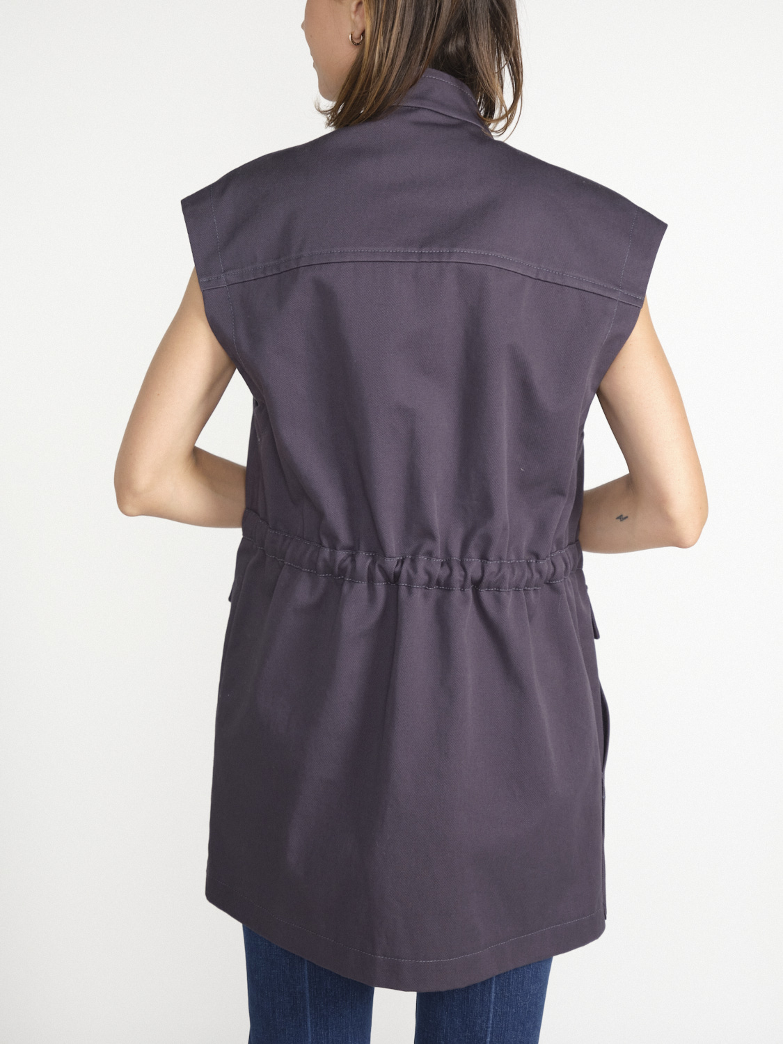 Odeeh Oversized vest made from sturdy cotton     marine S