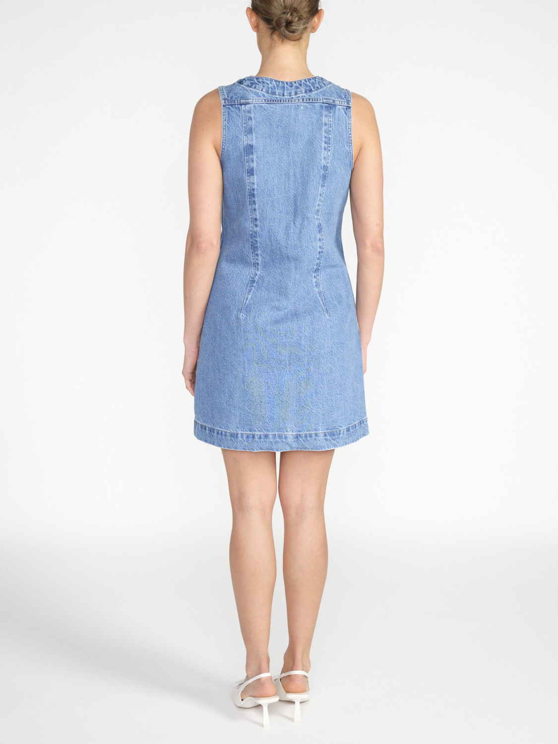 Frame Sleeveless Trucker – Denim-Minikleid   blau S