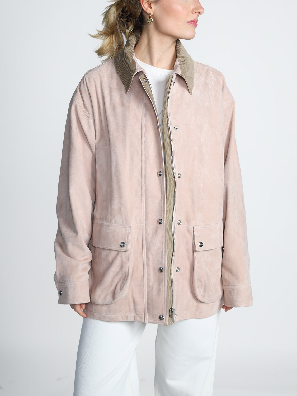 Halfboy Parka – jacket made of lamb leather  rosa S