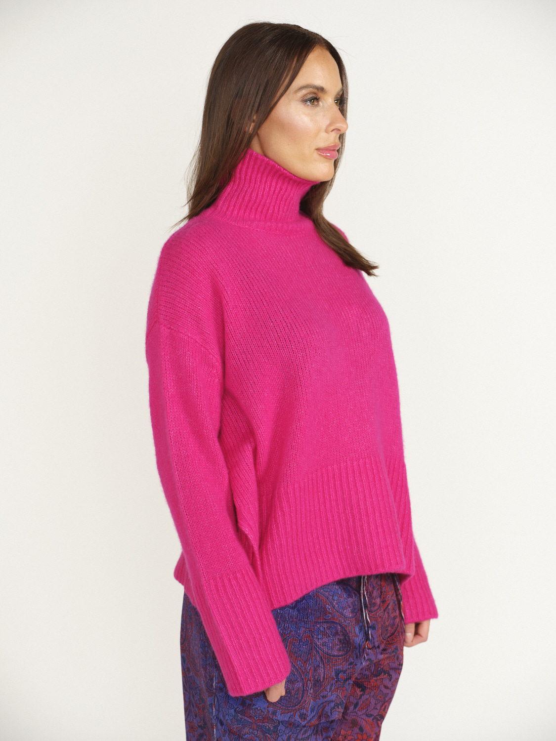 Hot pink best sale oversized turtleneck sweater