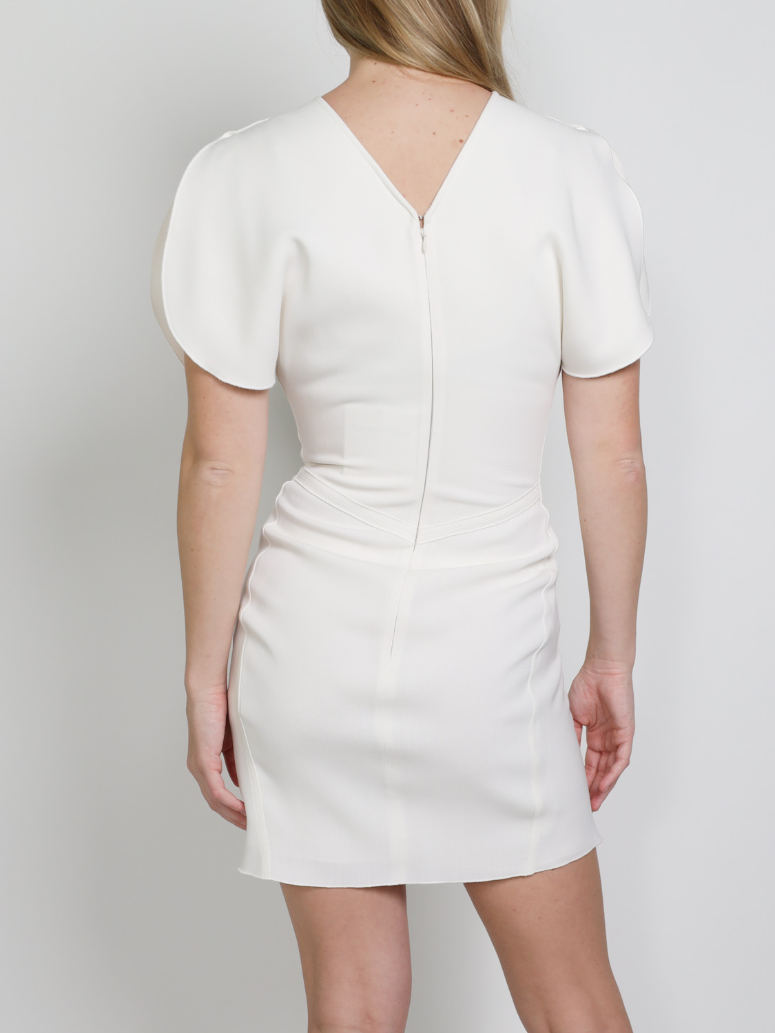 Victoria Beckham Gathered Waist mini dress with draped waist  white 34