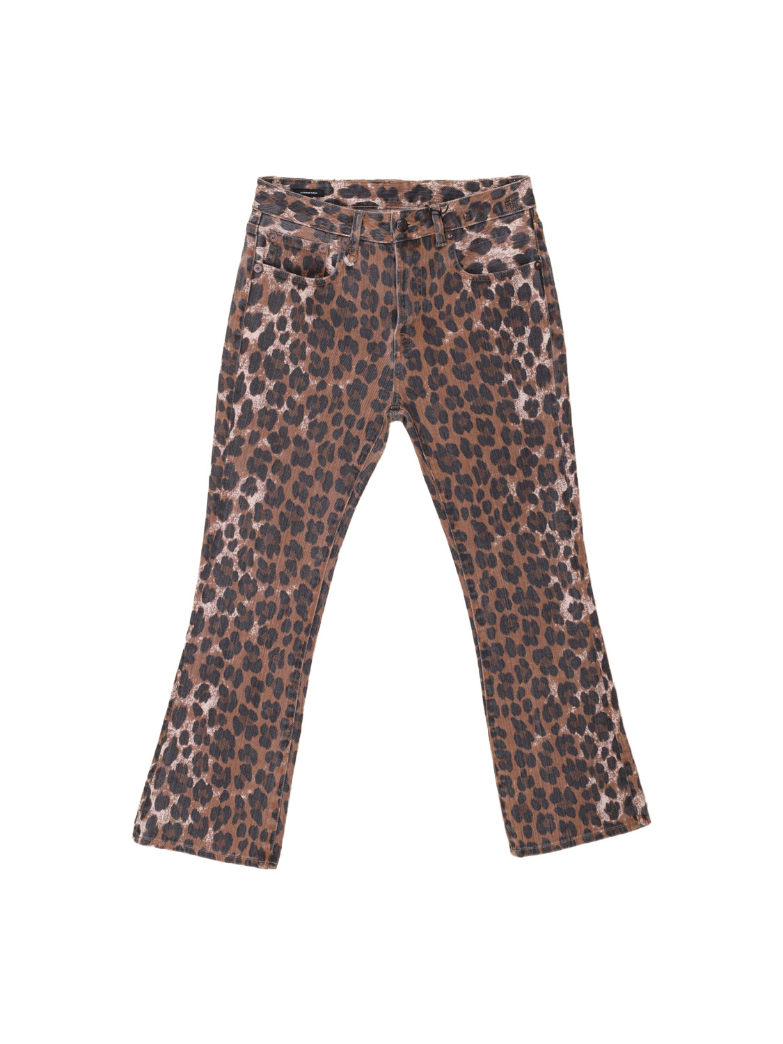 R13 Kick Fit – Animal Print Flared Jeans   braun 29