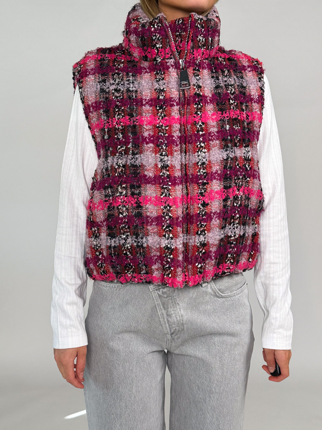 Khrisjoy Joy Vest Tweed –  Weste aus Tweed    rosa XS/S