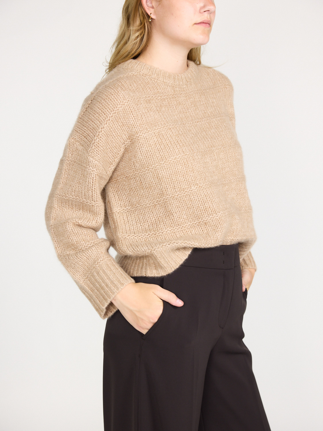 LU Ren Trili - Knit sweater made of cashmere-mix  beige XS