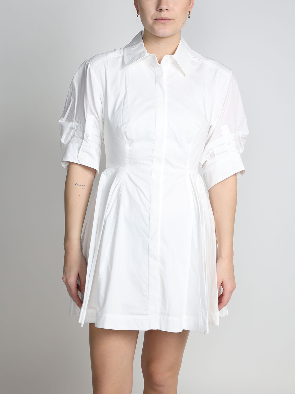 Simkhai Jazzie - short fitted shirt dress   white 34