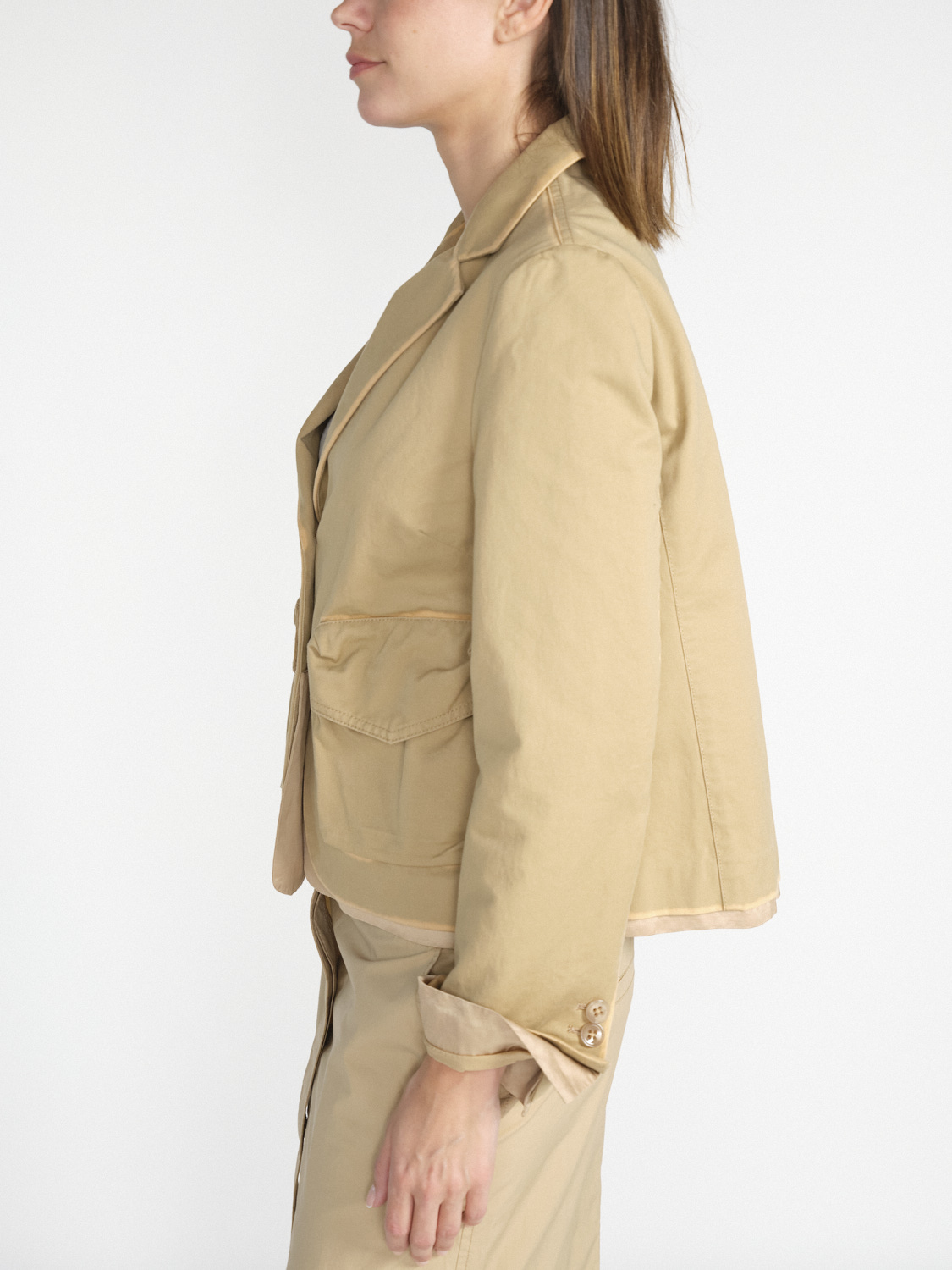 Dorothee Schumacher Perfect Match Jacket -  Kurzer Blazer aus Baumwolle   beige XS