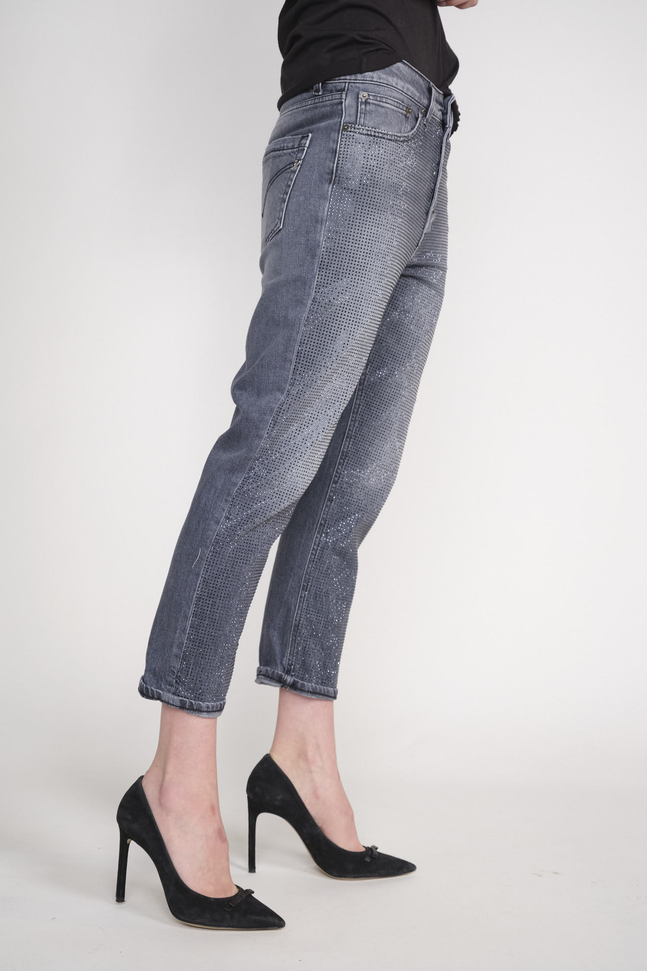 Dondup Pantalon en jean avec détails scintillants grau 26