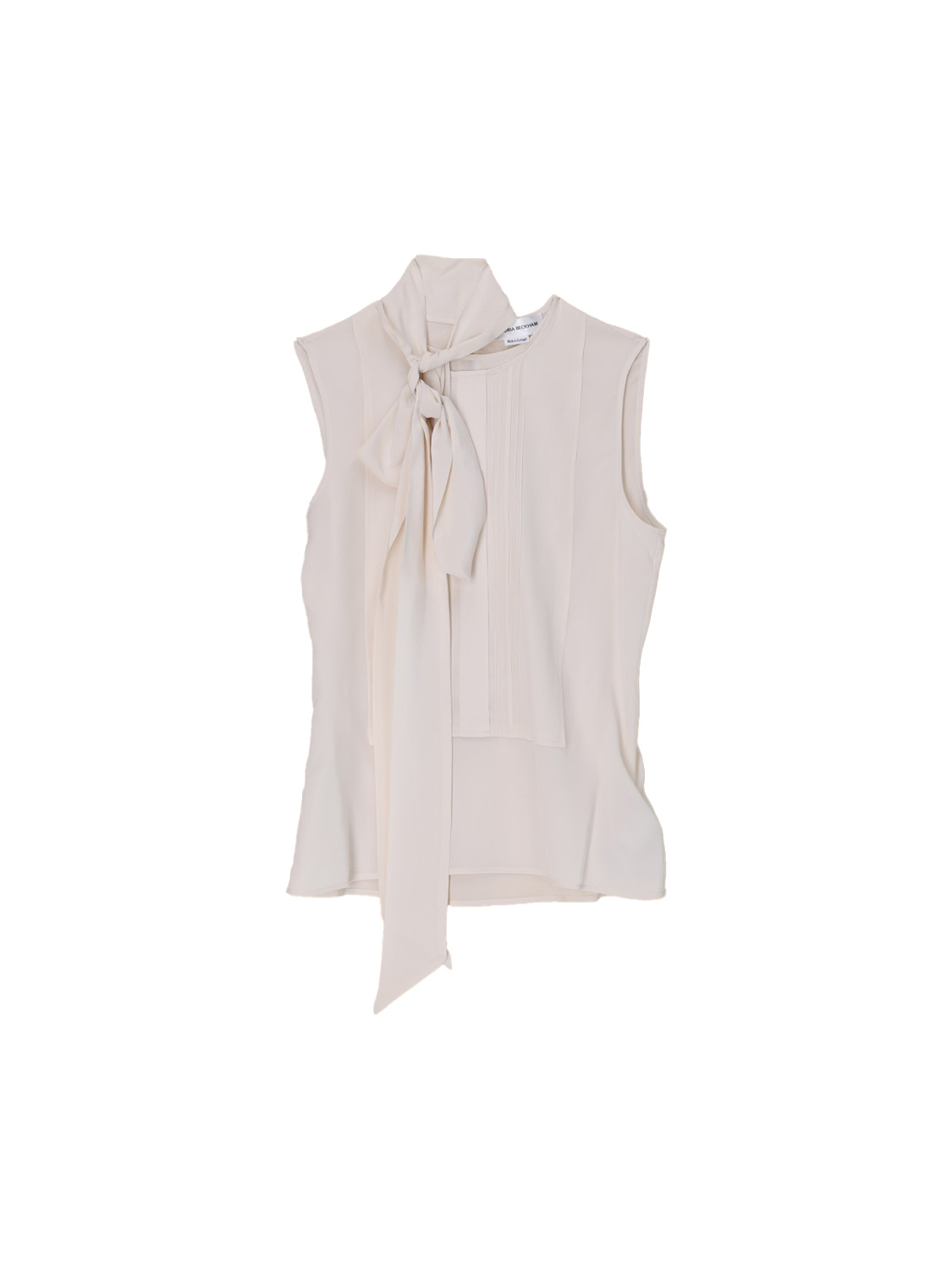 Victoria Beckham Silk crêpe blouse with a tie   creme 34