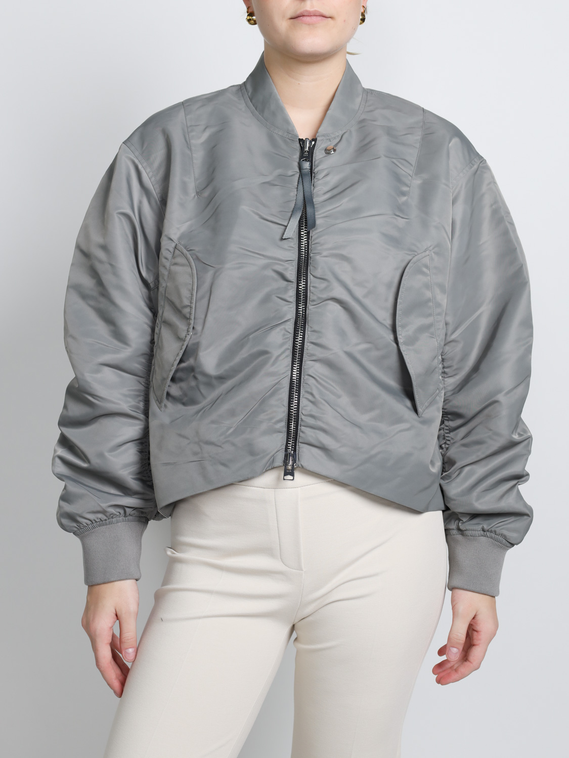 Shoreditch Ski Club Skylar Bomber – oversized jacket  grey S